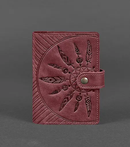 Женская кожаная обложка для паспорта 3.0 Инди бордовая - фото 1