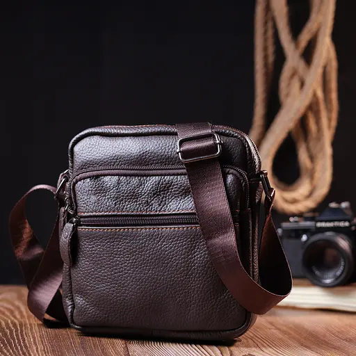 Чоловіча шкіряна сумка Vintage 18х19х6 см sum0020307 - фото 7