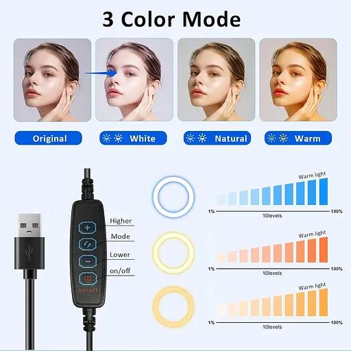 Настольное кольцо с телескопической подставкой, дорожный стол hello light для телефона, селфи, ноутбук, видеозвонки zoo - фото 3