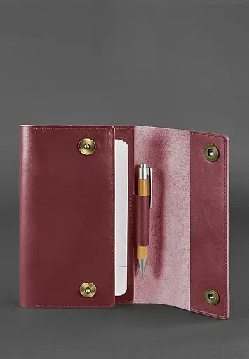 Шкіряний блокнот (Софт-бук) 5.0 бордовий - фото 5