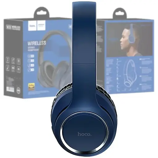 Наушники Bluetooth Hoco Journey Hi-Res W28 беспроводные синие - фото 3