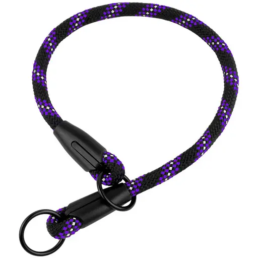 Нашийник-зашморг для собак Barksi Active світловідбивний 41х0.9 см чорно-фіолетовий - фото 1