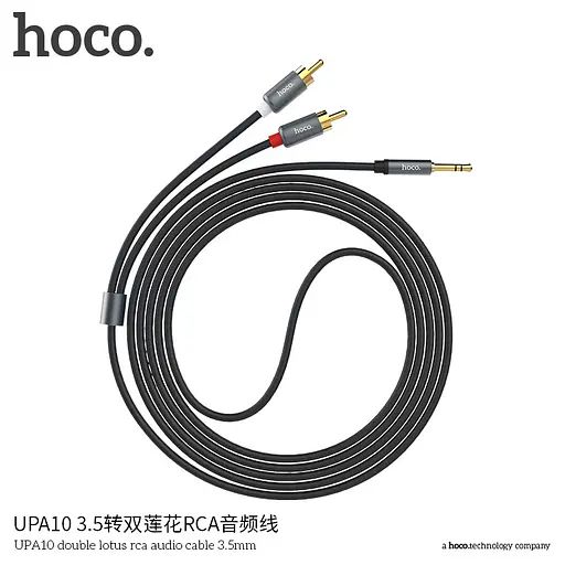 Адаптер rca3.5 мм перехідник Hoco UPA10 Double lotus AUX audio cable 1.5 м - фото 4