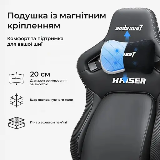 Игровое кресло Anda Seat Kaiser 4 V2 Carbon Black Fabric Size XL (AD12YDDC-XLL-20-B-CF-03) - фото 7