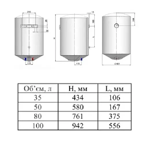 Бойлер электрический накопительный водонагреватель WHP Max 80 л 2 кВт - фото 5