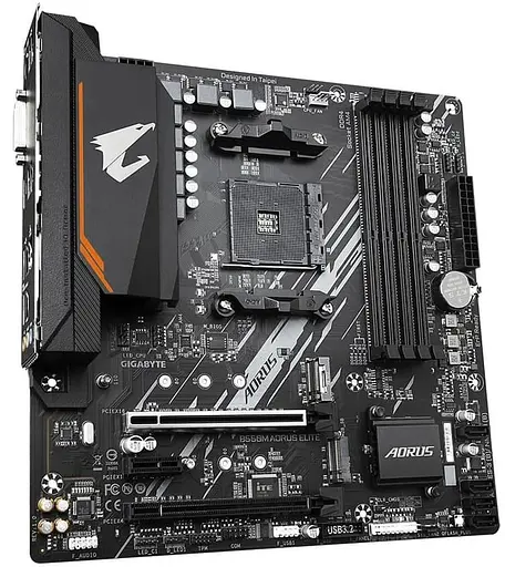 Материнская плата Gigabyte B550M Aorus Elite (B550M AORUS ELITE) (Socket AM4, AMD B550, Micro-ATX) - фото 3