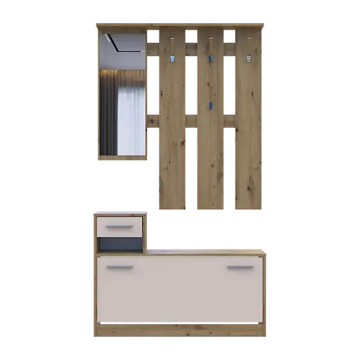 Передпокій Doros Alice Дуб Евок/Кашемір 1 дзеркало 100х25х182.9 (44900360) - фото 2