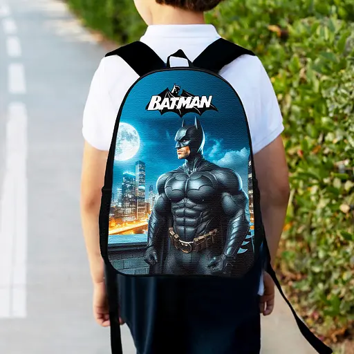 Рюкзак детский Бэтмен «Batman» 34х27см, городской ранец для мальчика с принтом (00563)