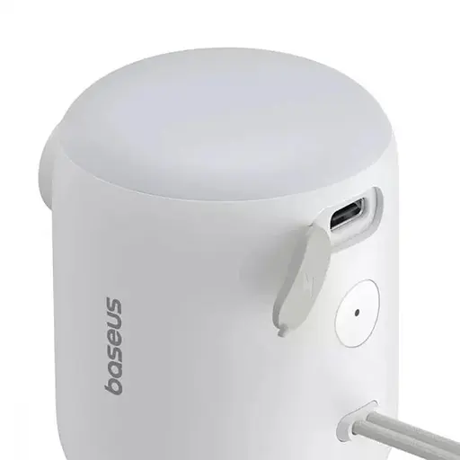 Портативний насос Baseus PocketGo Portable Air Pump 1600 mAh with LED lamp (C11157700221-00) Stellar White - фото 4