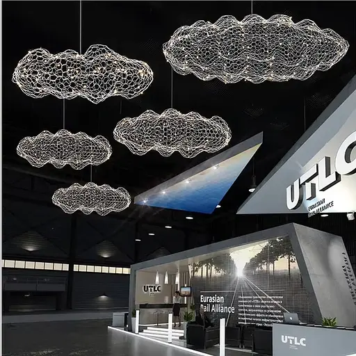 Декоративна люстра-хмаринка LED CLOUD у срібному корпусі 80х45 см | Line F | Арт. MJ83-800 CH - фото 1