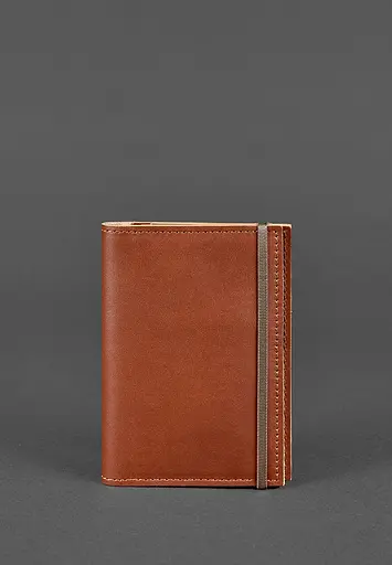Шкіряна обкладинка для паспорта 2.0 світло-коричнева - фото 2