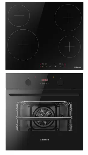 Комплект Hansa духовка электрическая + поверхность стеклокерамическая черный - фото 2