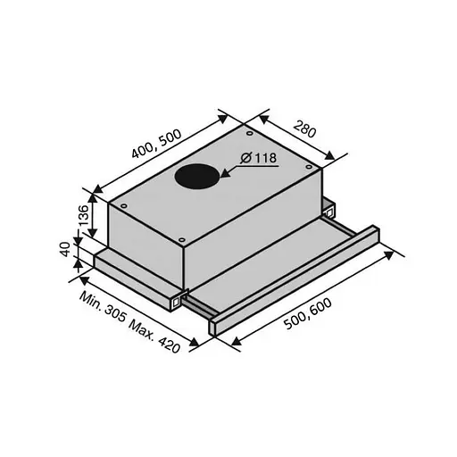 Витяжка кухонна VENTOLUX GARDA 50 INOX (750) SMD LED - фото 8