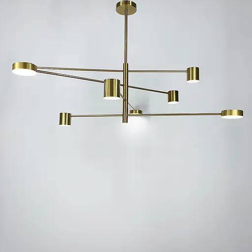 Сучасна латунна LED люстра FLEA з ріжками, що регулюються по осі | Арт. DE 31/8 AB | Line F - фото 4