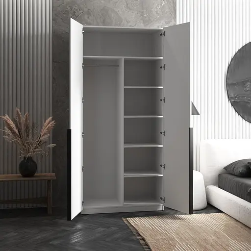 Шкаф для одежды Vays M-27, со штангой и полками, ЛДСП, 100×50×220 см - для спальни, гостиной, прихожей - фото 4