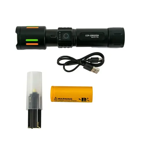 Тактический фонарик X-Balog BL-611-TG светодиодный аккумуляторный фонарь с зарядкой Type-C - фото 2