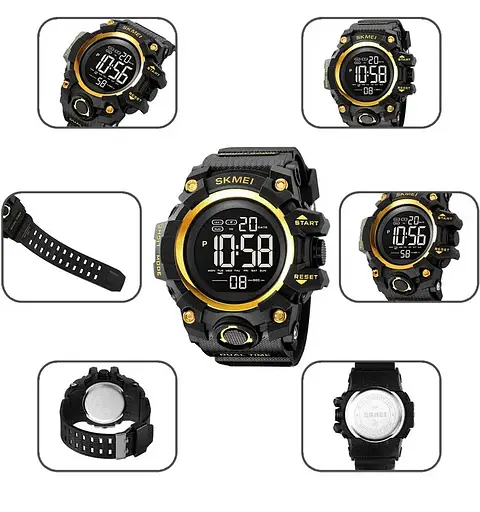 Годинники чоловічі спортивні Skmei 2140 hamlet (Чорний з золотистим) - фото 8