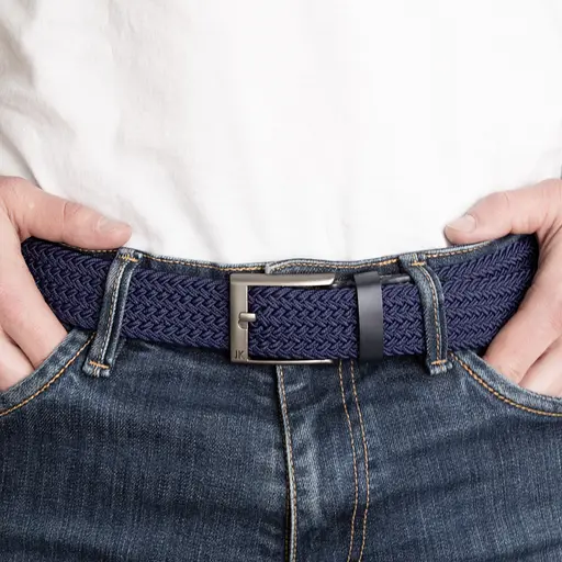 Ремінь-гумка чоловічий JK-35005 (110 см) синій плетений - фото 4