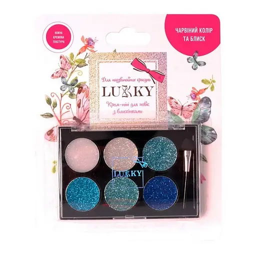 Дитячий крем-тіні для повік з блискітками Lukky T16126 з аплікатором - фото 1