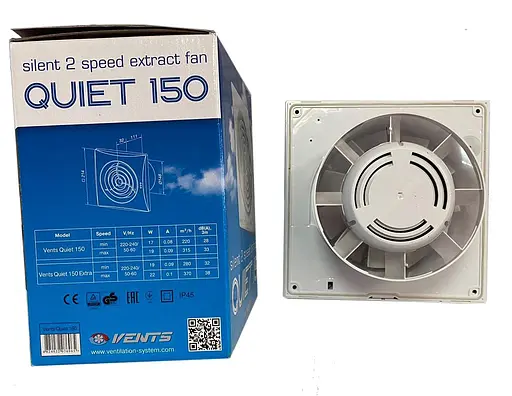Вентилятор бытовой вытяжной Vents 150 Квайт Белый 30412 - фото 7