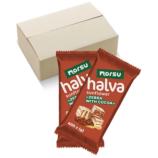 Халва подсолнечная Norsu Зебра из какао 400 г х 12 шт. - фото 2