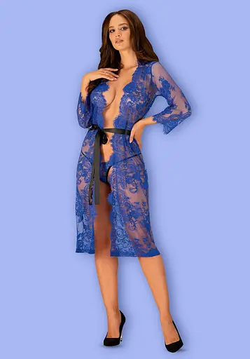 Пеньюар Obsessive Cobaltess S/M синій - фото 3