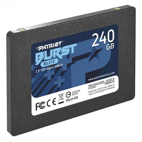 Твердотільний накопичувач SSD 240Gb, Patriot Burst Elite, SATA3, 2.5`, 3D TLC, 450/320 МБ/с (PBE240GS25SSDR) - фото 2