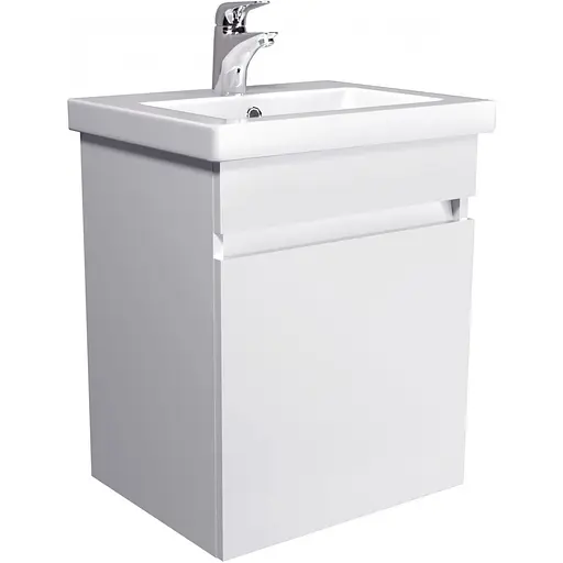 Тумба Мойдодир City White 50-А з умивальником Como 50 Білий підвісна Білий - фото 1