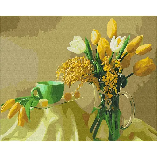 Картина за номерами Жовті тюльпани Brushme 40x50 см кольорова 000276565