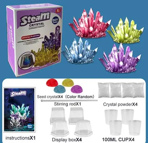 Набір для вирощування кристалів 1688-4, 4 основи для кристалів, ємності, в коробці (6982755050032) - фото 2