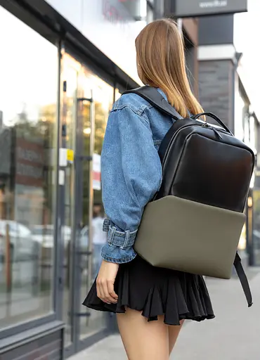 Жіночий рюкзак Sambag Zard Dart чорний з хакі 44 х 31 х 15 см (25523119) - фото 2