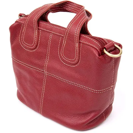 Кожаная сумка на молнии женская Vintage 25х27х5 см sum0013989 - фото 1