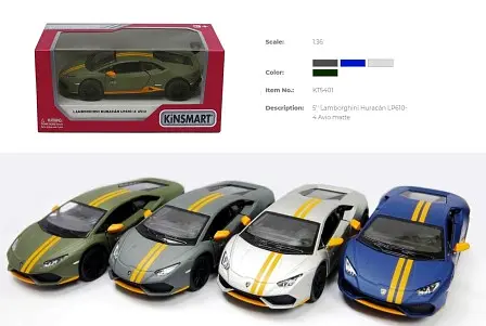 Автомодель Lamborghini Huracan 5" матова, двері (В асортименті) - фото 3