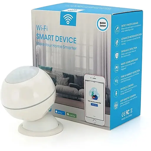 Автономный WiFi датчик движения YOSO Dмotion-WIFI-02 TUYA питание СR123 шт.