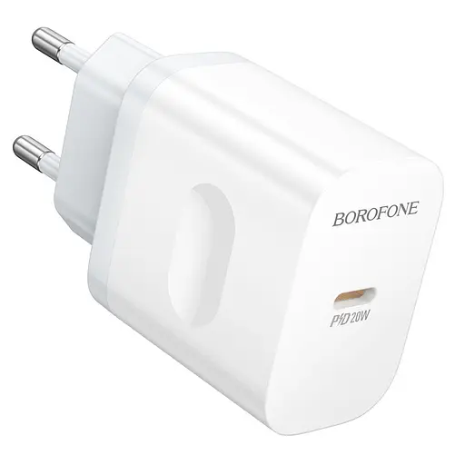 Мережевий зарядний пристрій Borofone BA99A Breeze single port PD20W charger білий - фото 3