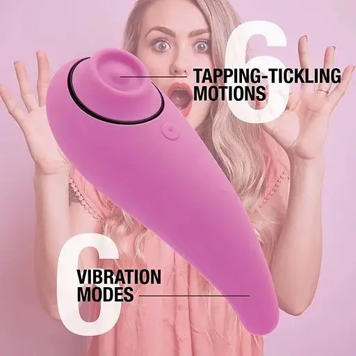 Пульсатор для клитора плюс вибратор FeelzToys FemmeGasm Tapping & Tickling Vibrator Pink - фото 5
