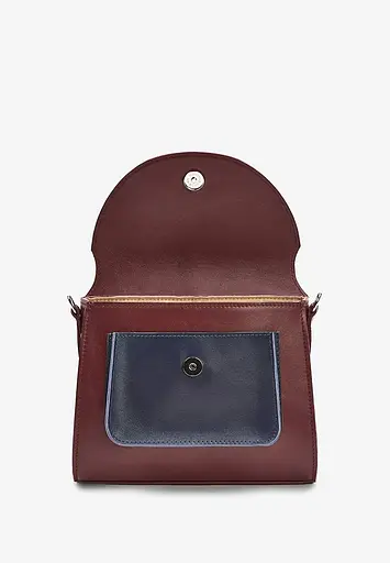 Жіноча шкіряна сумка Liv бордово-синя краст - фото 3