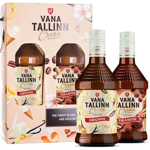 Уцінка. Набір лікерів Vana Tallinn: Лікер Vana Tallinn Original 16% 0.5 л + Лікер Vana Tallinn Tiramisu 16% 0.5 л