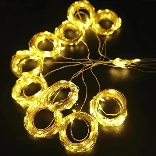 Гирлянда штора 3 х 3 м 300 LED диодов 8 режимов мигания Теплый/желтый цвет (00291)