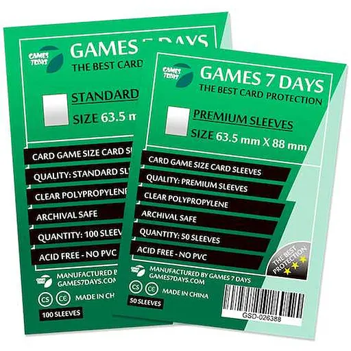 Аксесуар Games 7 Days Набір протекторів для карт Games7Days 63.5 х 88 мм Card Game, 100 шт. STANDART 4 шт. (GSD-016388-4) - фото 1
