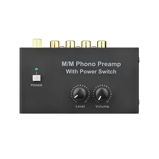 M/M Phono Preamp с переключателем питания Ультракомпактный предварительный усилитель с регулятором уровня и громкости вход RCA - фото 2