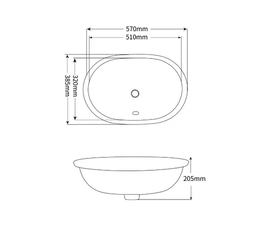 Раковина накладна Mixxus PREMIUM ELLIPSE-1701 з переливом (MP6566) - фото 3
