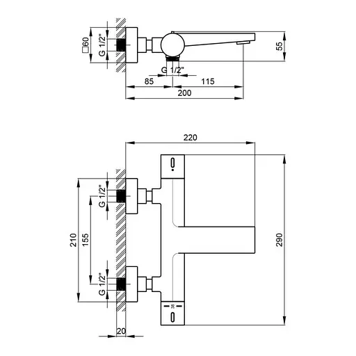 Термостат для ванни Qtap Votice 30T105GC Хром - фото 2