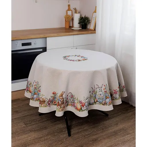 Скатерть Прованс Соцветие гобелен круглая d=136 см (44102) - фото 2