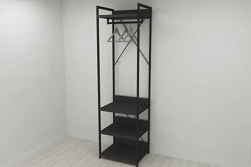 Шафа Гардероб Уні секція 3 серії Конект Ferrum-decor 220x60x50см Чорний метал ДСП Венге Магія 32 мм (FRD-104524) - фото 7