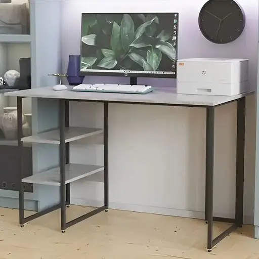 Стіл письмовий Кевін Ferrum-decor 75x100x60 Чорний метал ДСП Бетон 16 мм (FRD-106543)