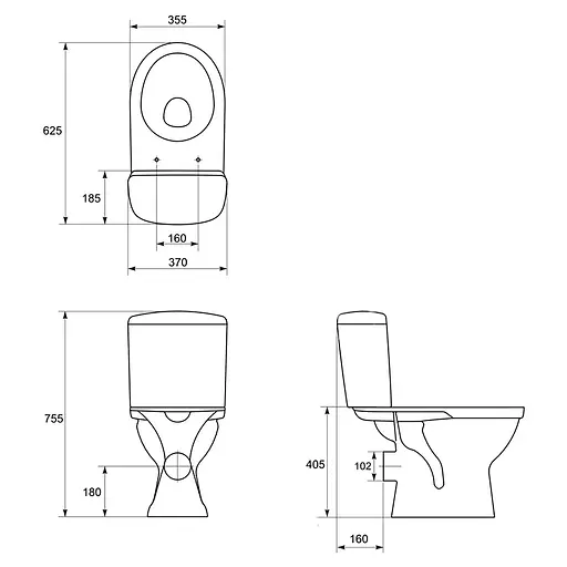 Унитаз-компакт 772 Cersanit Merida 011 3/6 с сиденьем полипропилен металлический крепеж K03-040 - фото 3