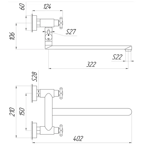 Смеситель для ванны Globus Lux DUKAT SD4-108 - фото 4