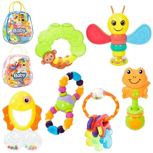 Погремушка прорезыватель, грызунок, от 12 см, 6 шт., 25x18x6 см