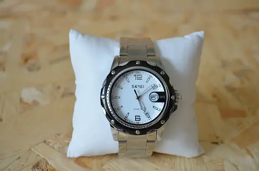 Чоловічий наручний годинник Skmei Robby Steel 0992S Сріблястий з білим - фото 4